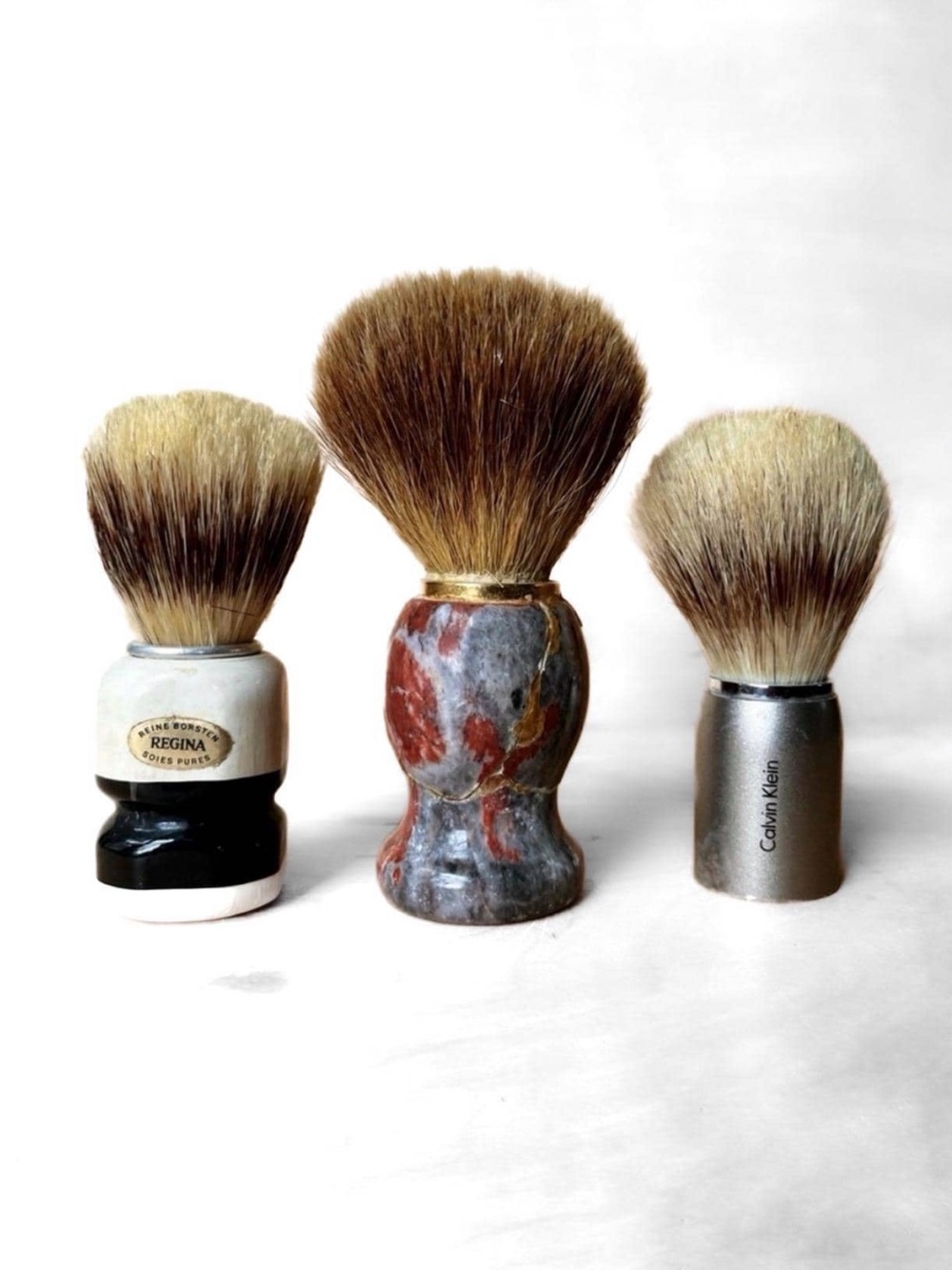 Vintage Shaving Brush Lot of 3 for Refurbish Craft or Repair Regina Calvin Klein